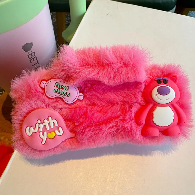 Disney lotso pink barbie-style plush hair grabs letters from the back of fruit head shark clip princess