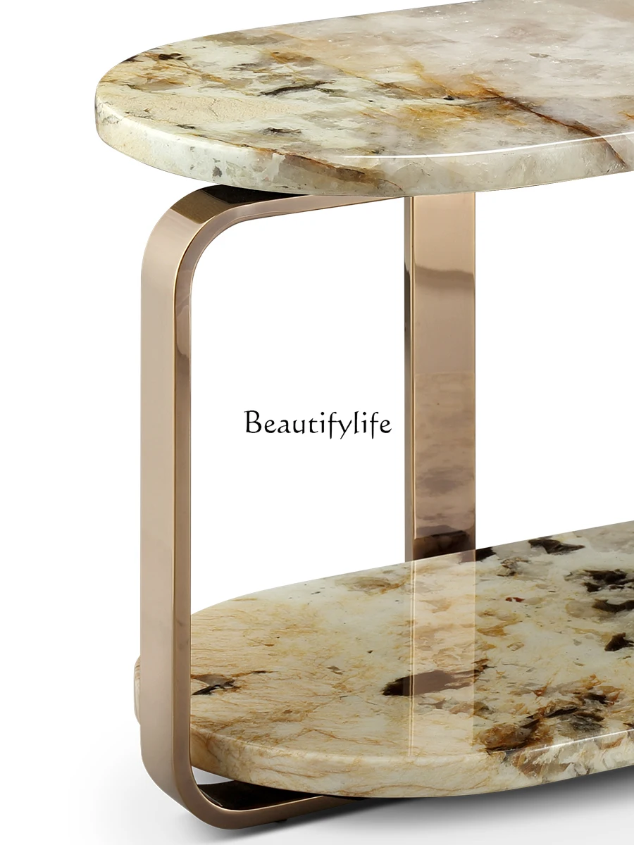 Итальянский светлый роскошный мраморный столик Pandora для гостиной диван круглый