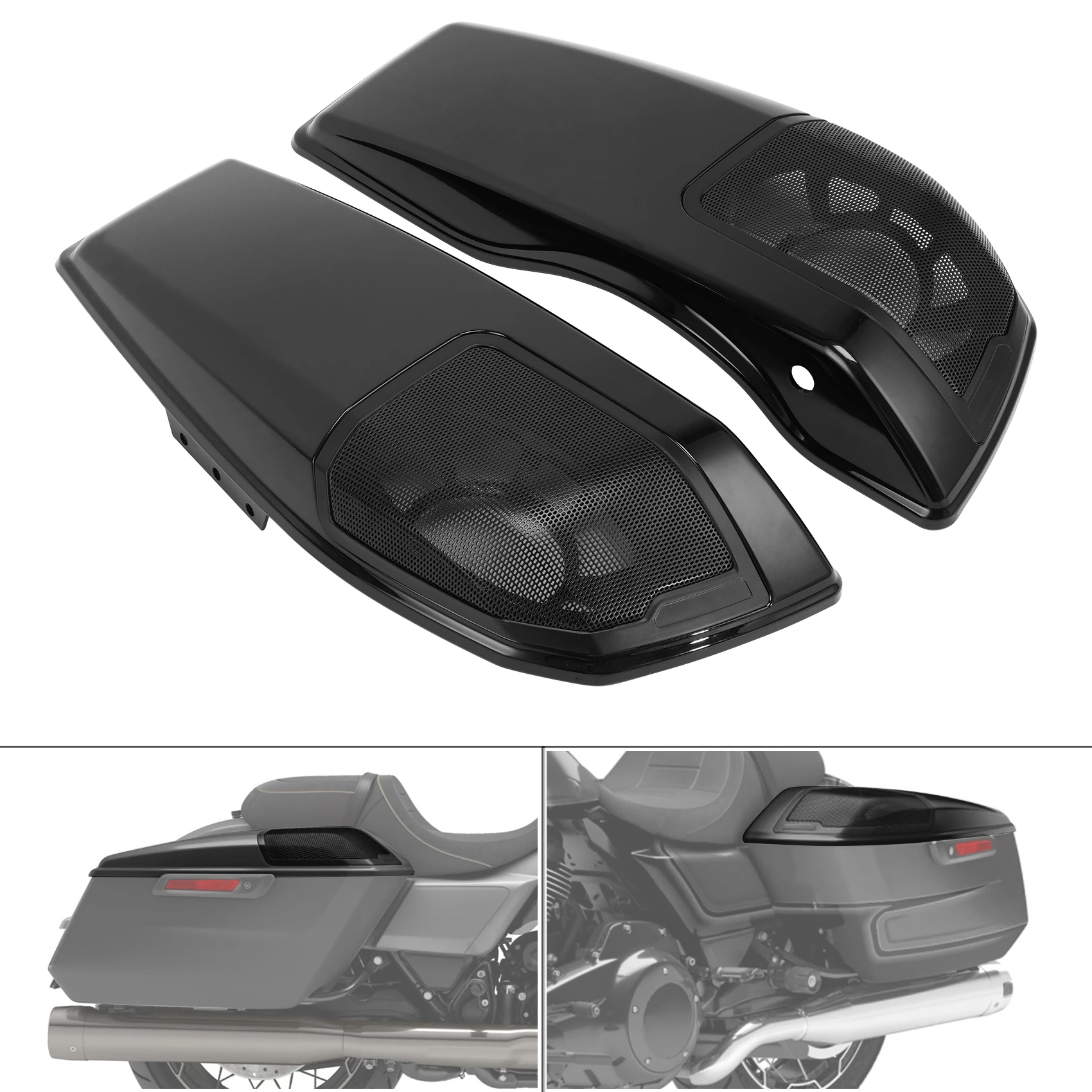 Фото Крышки динамиков седельной сумки 6x9 дюймов для мотоцикла Harley CVO Road Street Glide 2023-2025 Street Glide Ultra FLHXU 2025 №1