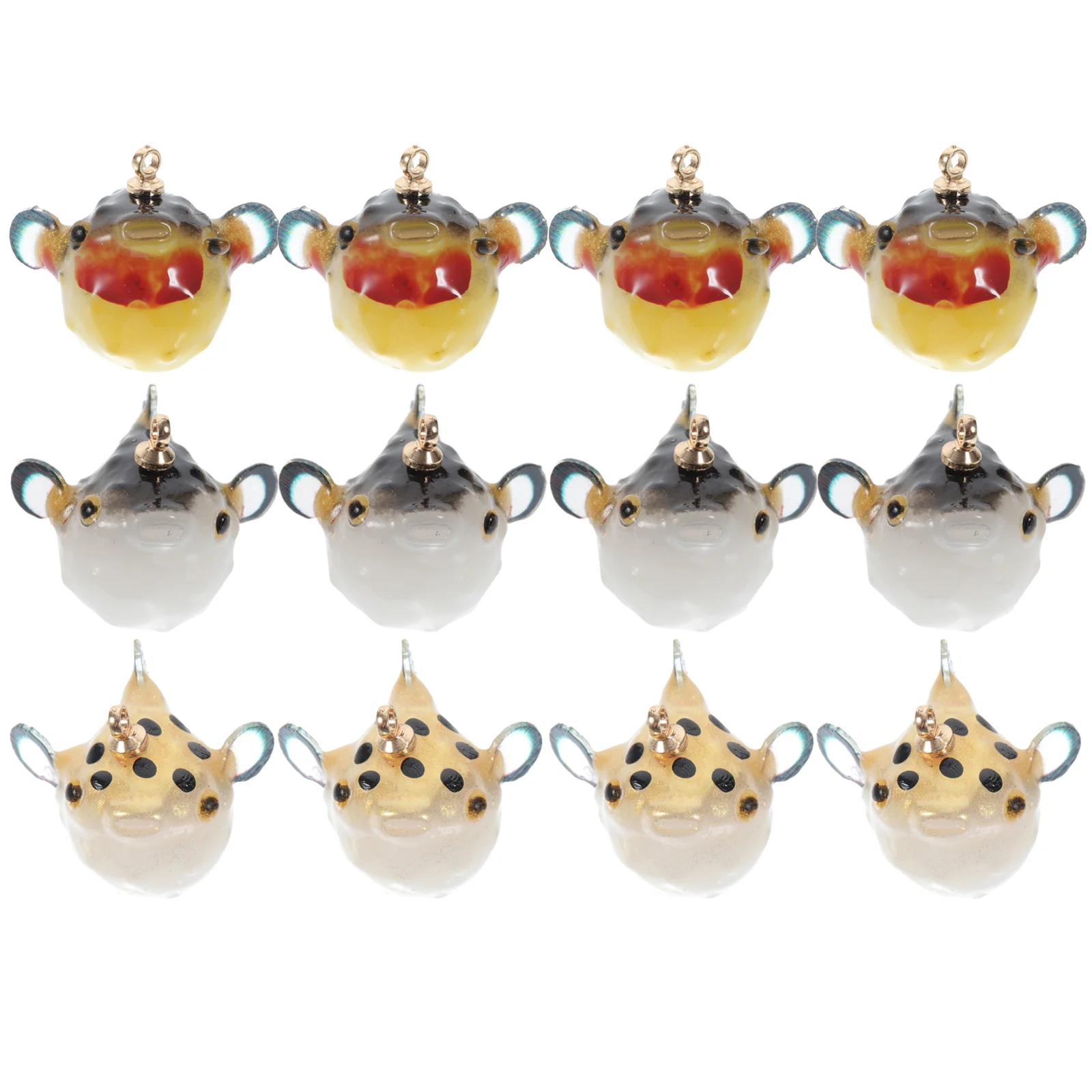 Resin Small Goldfish Puffer Pendant Jewelry DIY Supplies Making Charms Crafts Dainty Necklaces