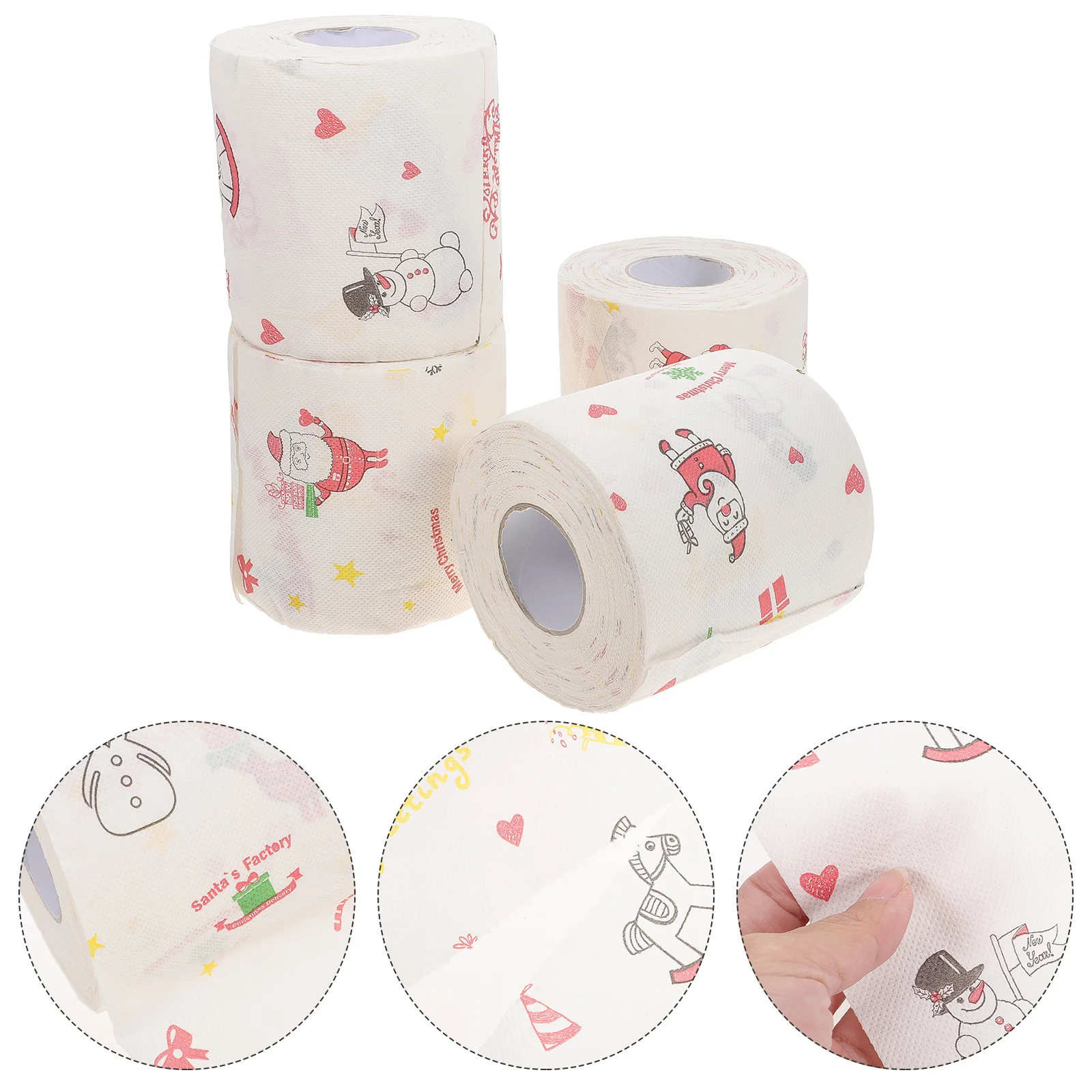 

Paper Toilet Christmas Tissue Funny Napkin Holiday Roll Merry Rolls Partydecoration Santa Tissues Printed Kitchen Decorations