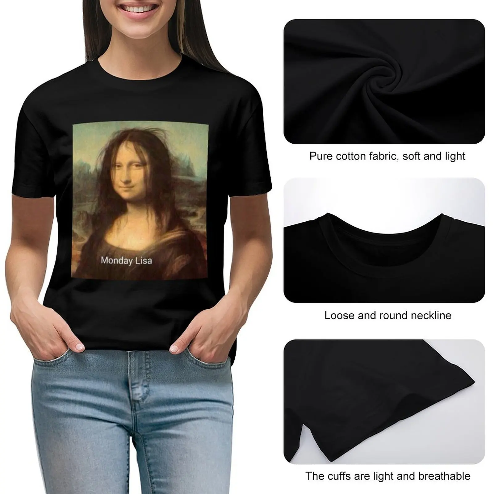 Футболка с надписью понедельник Лизы кавайная одежда летняя модные корейские