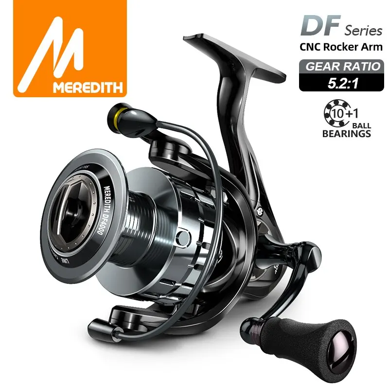 MEREDITH DF Series Spinning Fishing Reel 10+1 Stainless Steel Bearings 8KG Max Washer Drag For Sea Fishing Carp Fishing