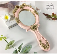 1pcs creative vintage hand mirrors makeup vanity mirror handheld cosmetic mirror with handle for gifts