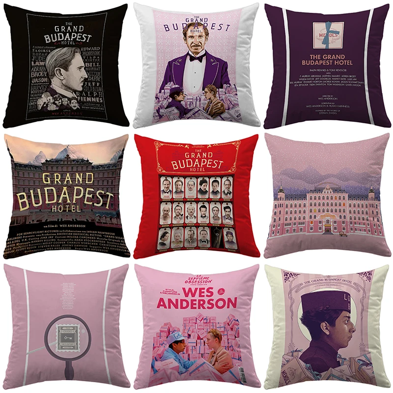 

Pillow Covers Decorative Cushion Cover for Sofa Grand Budapest Hotel Movie Poster Pillowcase Short Plush Dakimakura Wedding Gift