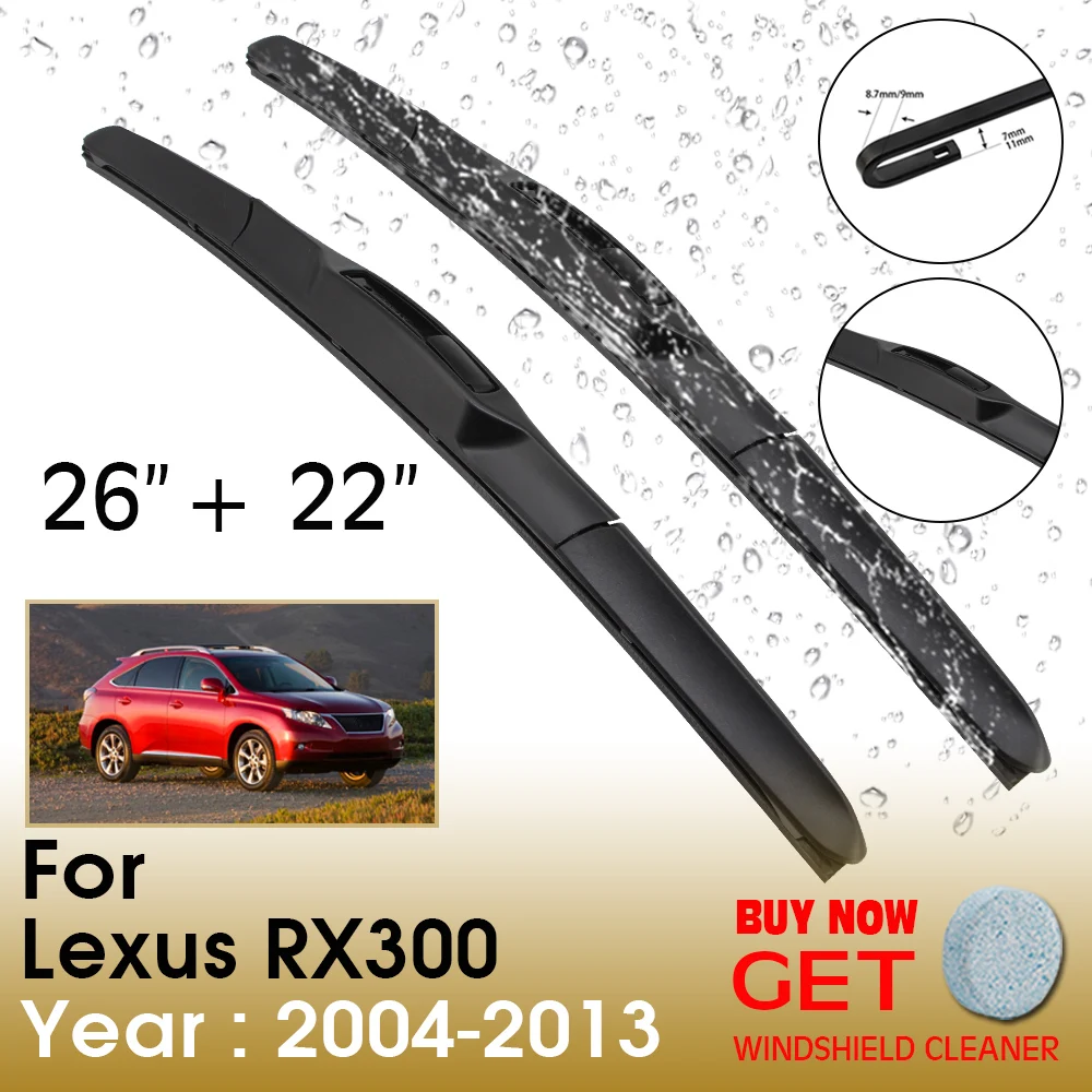 

Car Wiper Blade For Lexus RX300 26"+22" 2004-2013 Front Window Washer Windscreen Windshield Wipers Blades Accessories
