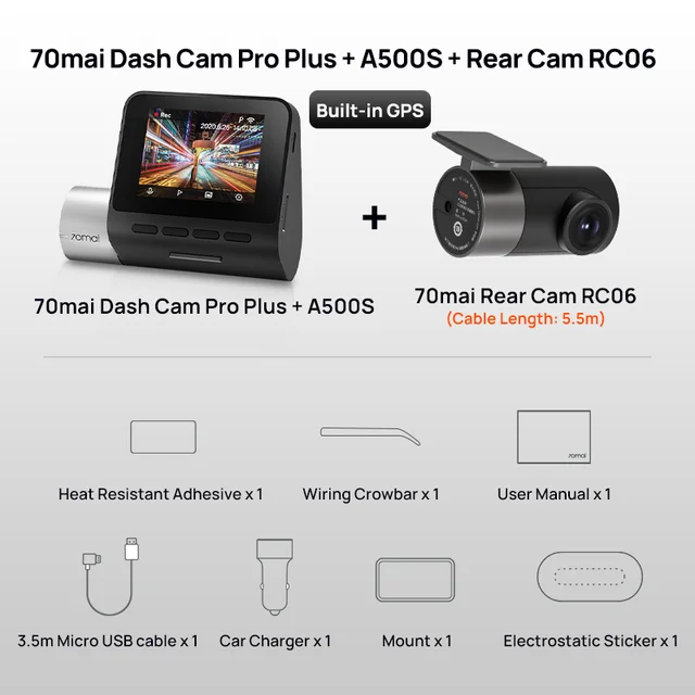 Видеорегистратор xiaomi 70mai dash cam pro plus a500 gps сбивается время