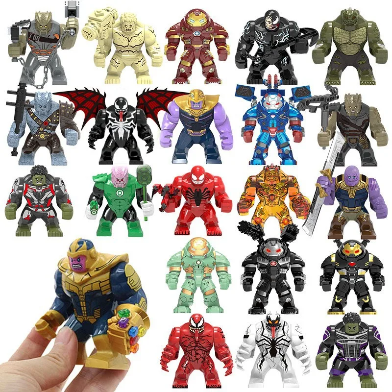 Фото Мини-строительные блоки Marvel, Супергерой танос, сборка головоломок Халка, оптовая продажа механических строительных блоков, детские игрушки, подарки №1