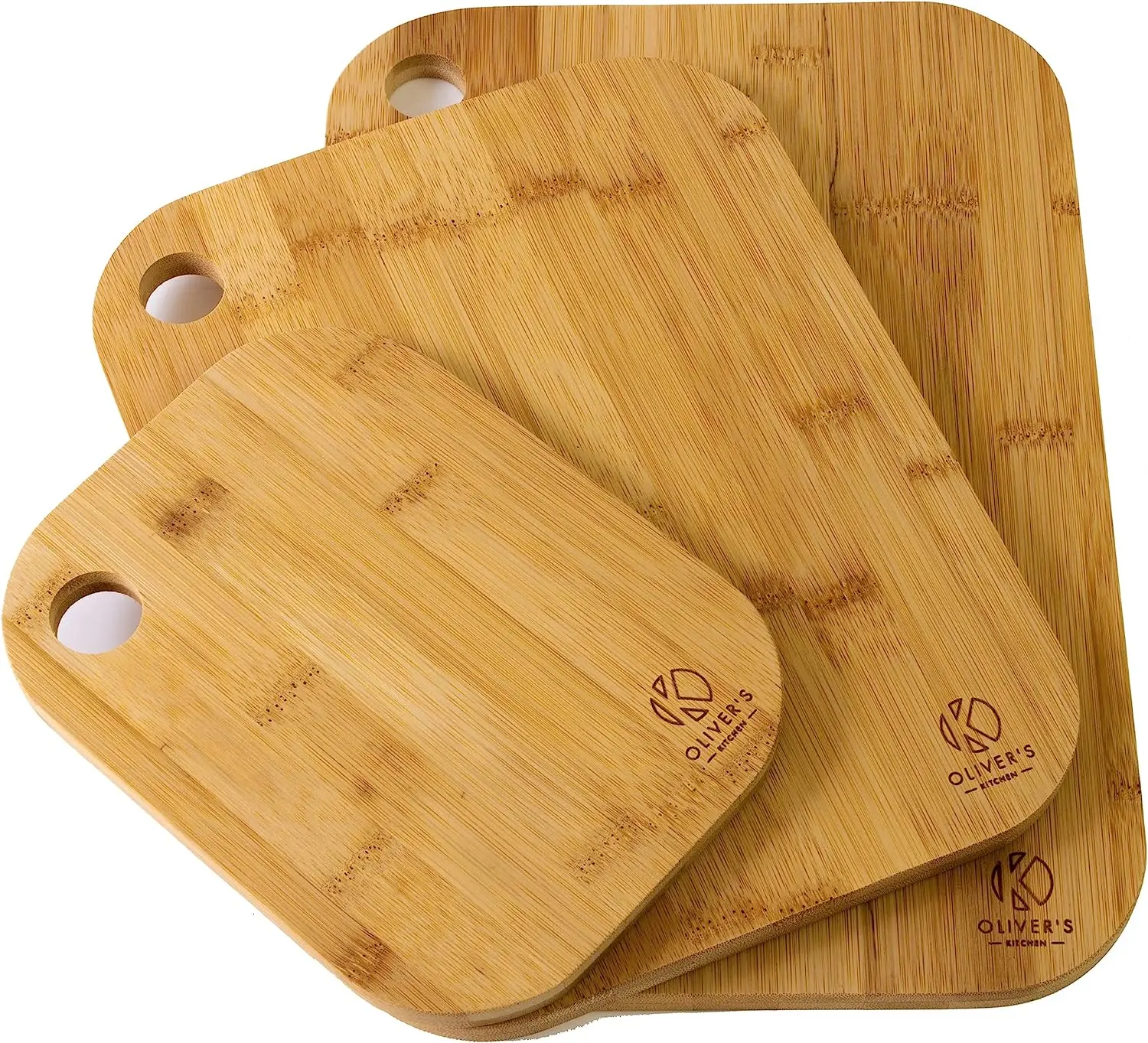 

3 x sets of wooden boards for cutting different sizes in various occasions U2013 Durable U2013 100% natural organic bamboo cutti