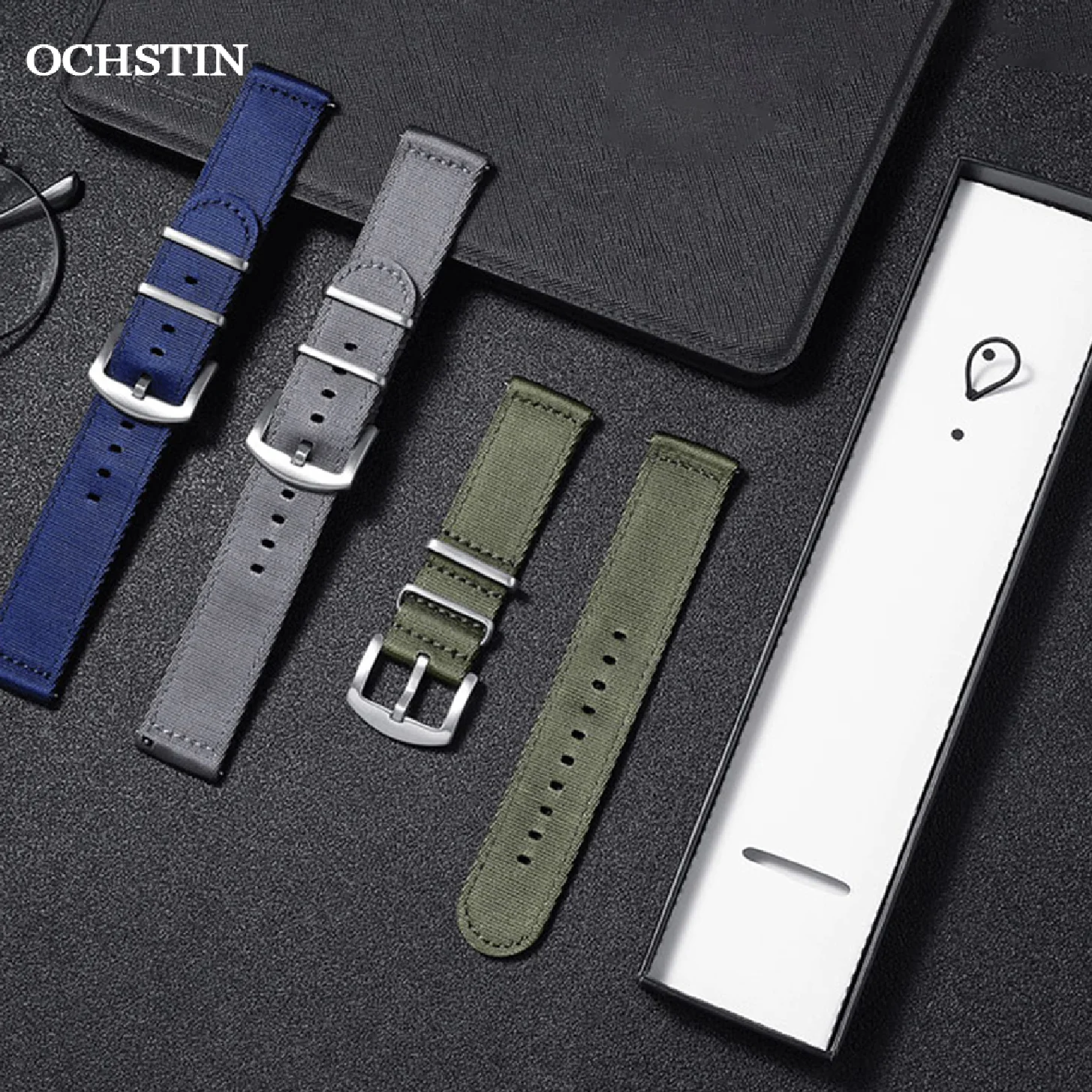 

OCHSTIN DIY Nylon Strap 22MM 20MM Stainless Steel Clasp Waterproof Breathable High Quality Multicolor Watchbands Braided Nylon