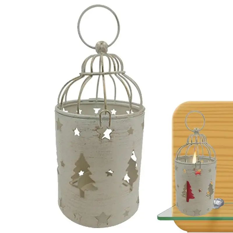

Birdcage Candle Holder Wedding Candle Centerpieces For Tables Decorative Hollow Lantern With Christmas Patterns For Outdoor