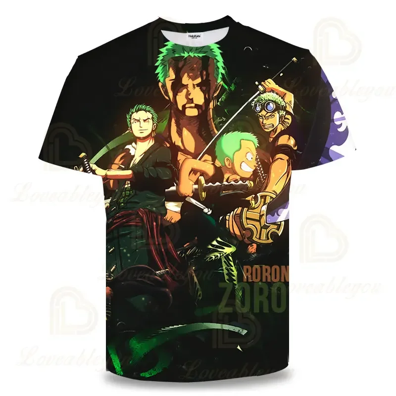Цельная обезьянка D. Футболка Luffy Zoro с 3D принтом Детская Летняя короткая футболка