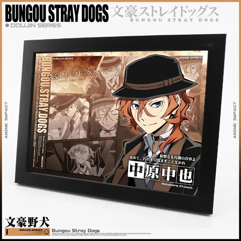 Фото Bungo Stray Dogs dazai Osamu Nakahara Chuuya, вторичная анимация, периферийная фоторамка, креативные мультяшные настольные украшения, подарок №5