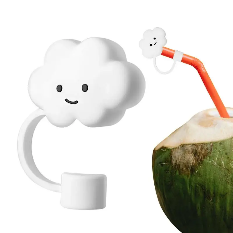 

Straw Tip Covers Cute Cloud-Shaped Silicone Dust-Proof Straw Tips Cover Silicone Straw Covers Caps For Straw Plug Durable Straws