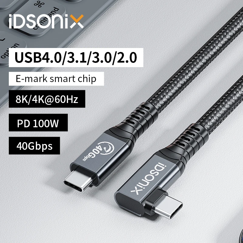 

Кабель usb-c iDsonix с поддержкой быстрой передачи данных, 40 Гбит/с