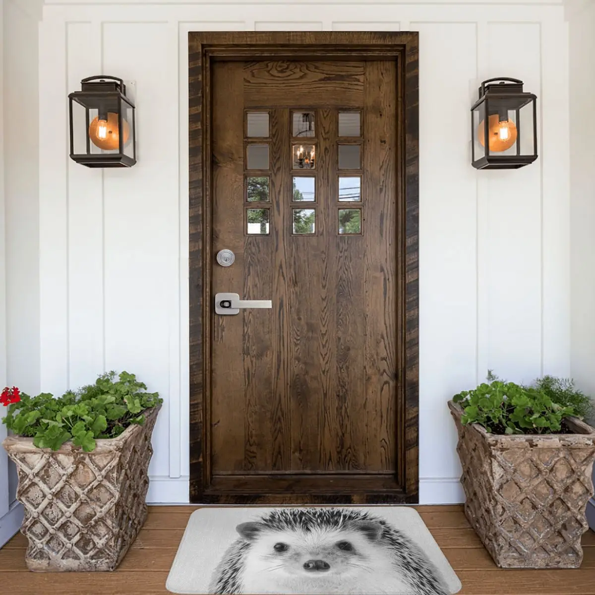 Дверной коврик еж черный белый Декор 3D ковер для ванной нескользящий вход