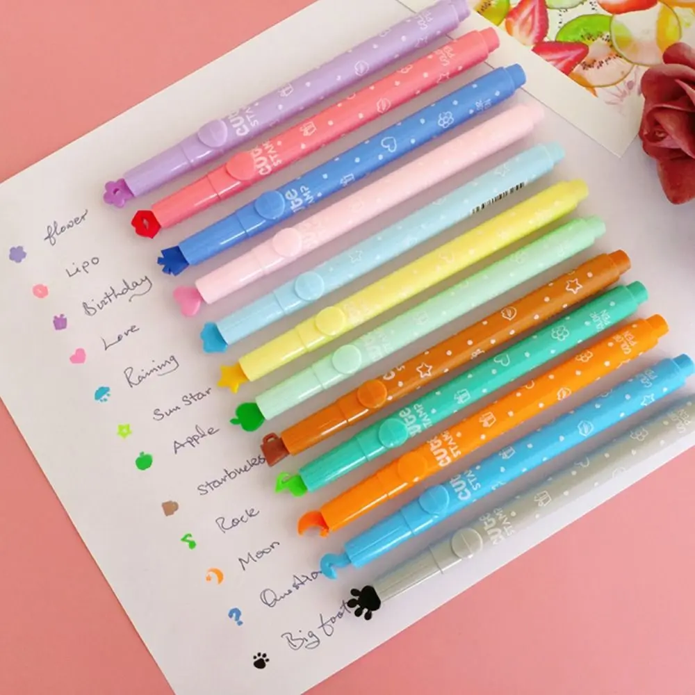 

Supplies Highlighter Stationery Fluorescent Pen Journal Diary Decoration Candy Color Marker Pen Stamp Pen Creative