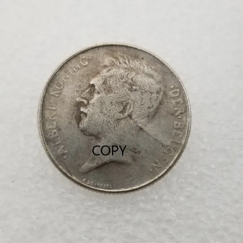 

Belgium 1918 Silver Plated Commemorative Collector Coin Gift Lucky Challenge Coin COPY COIN