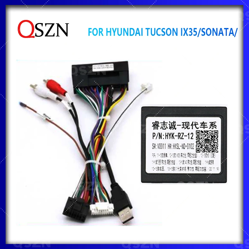 QSZN Android Canbus box HYK-RZ-012 для HYUNDAI TUCSON IX35/SONATA Wirng Жгут кабеля автомобильное радио DVD 2 DIn стерео Мультимедиа