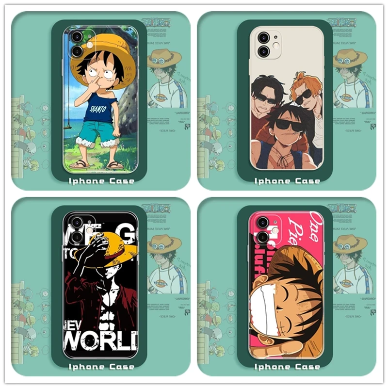 

Anime One Piece Chopper BROOK Luffy Zoro Nami Case for IPhone 11 12 13 14 Pro Max Plus Cartoons Phone Cover Back Shell Toy Gift