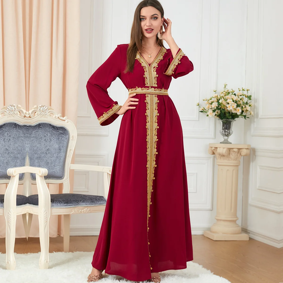 Muslim Ramadan Dress Eid Abaya Kaftan Dubai Caftan Marocain Abayas Women Jilbab Islam Clothing Turkey Fashion Long Dresses Robe