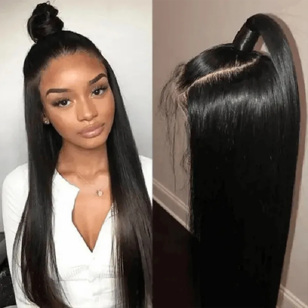 High Ponytail 360 Full Lace Frontal Wigs Pre Plucked With Baby Hair 150 Density Brazilian Virgin Human Hair 13x6 Lace Front Wig
