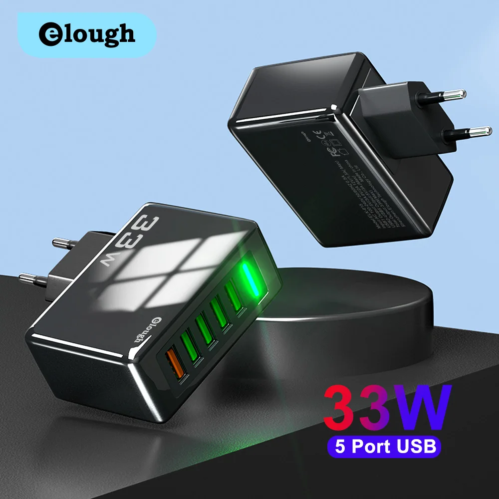 

Olaf 33W USB Charger Phone Charger QC 3.0 5 Ports Fast Charging Adapter For iPhone 13 12 11 Samsung Huawei P30 P50 usb chargeur