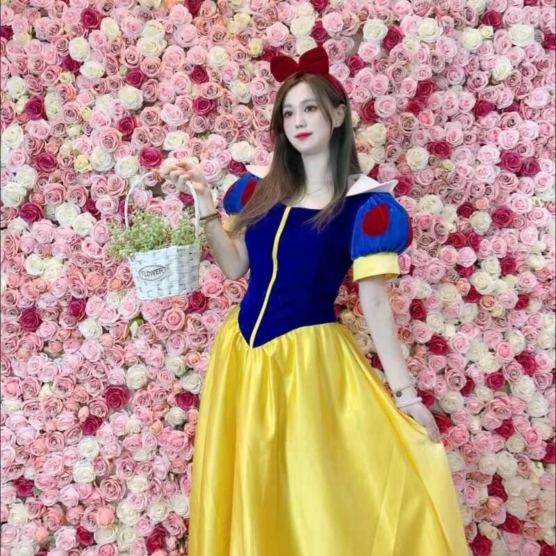 

Новое платье для косплея Белоснежки Disney, платье принцессы для взрослых, женское платье принцессы для взрослых, мультяшный костюм принцессы Белоснежки для Хэллоуина