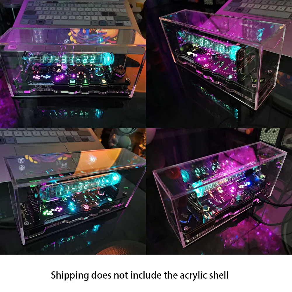 _ VFD трубчатые часы См. Nixie RGB светодиодсветодиодный для домашнего декора с