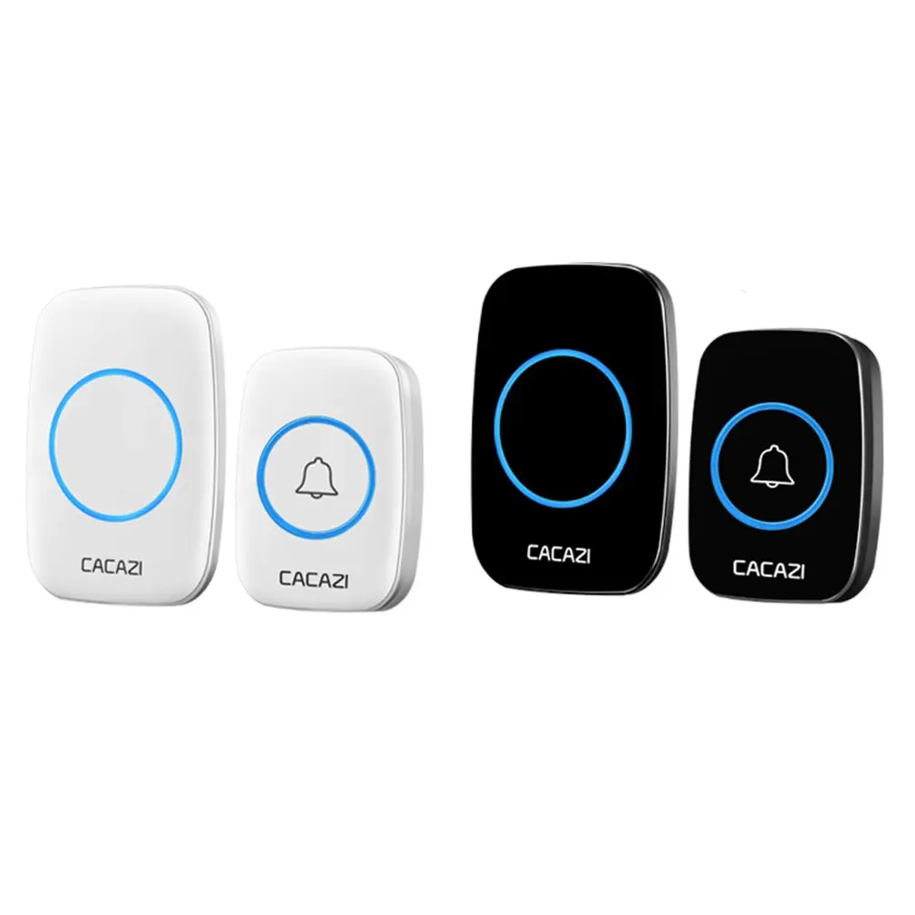 

CACAZI New Wireless Doorbell Waterproof 300M Remote EU AU UK US Plug smart Door Bell Chime battery 1 2 button 1 2 3 receiver AC
