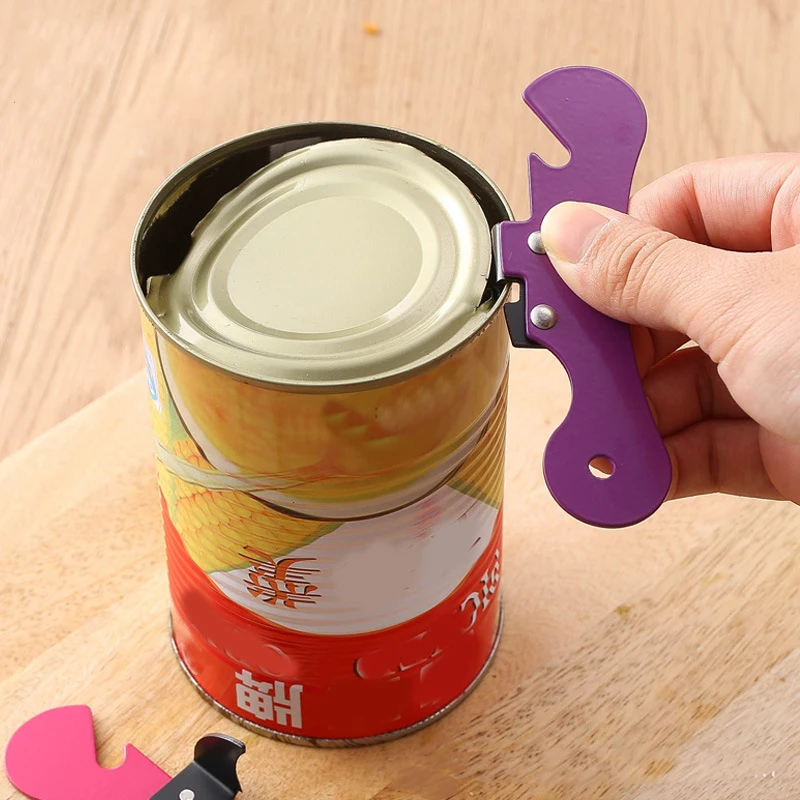 

Stainless Steel Multifunctional Outdoor Kitchen Tool Safety Hand-actuated Side Cut Easy Grip Manual Opener