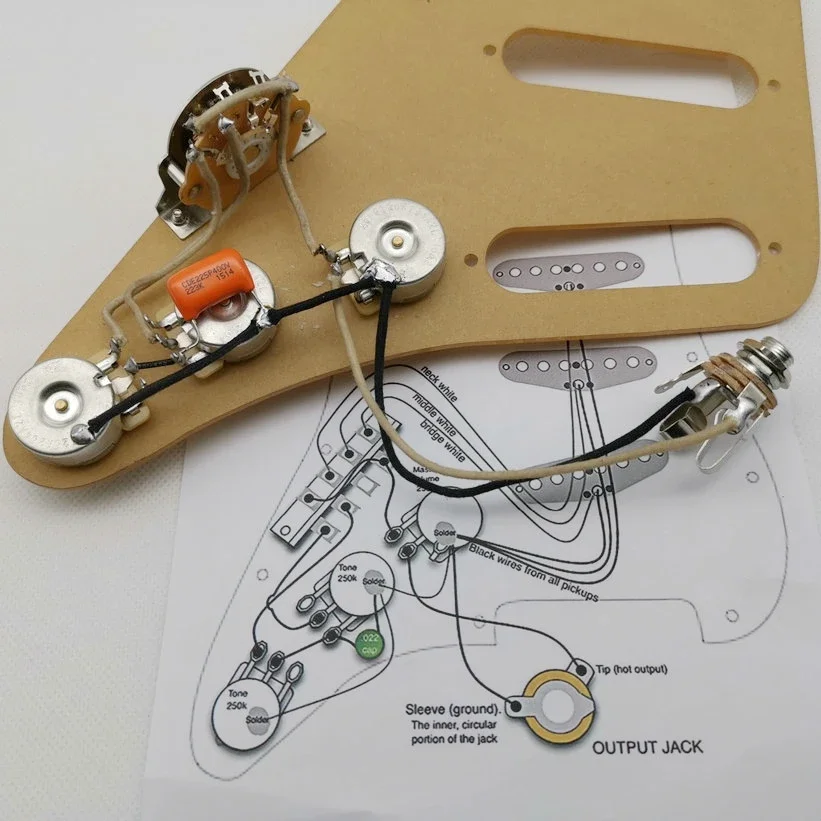 Сборка проводки для гитары медный вал 250K подходит захвата + схема сварки