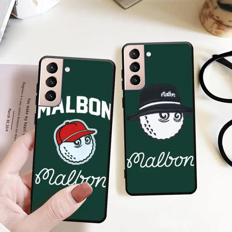 

Golf Style Design-Malbons Phone Case for Samsung S22 S21 S20 ultra pro plus S10 S9 S8 Note 20 10 Ultra phone Bumper Covers