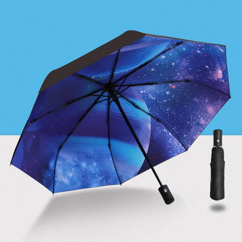 

Cool Summer Starry Sky Digital Printing Umbrella for Women Men Sunshade UV Proof Rain Proof Folding Sun Umbrellas Guarda Chuva