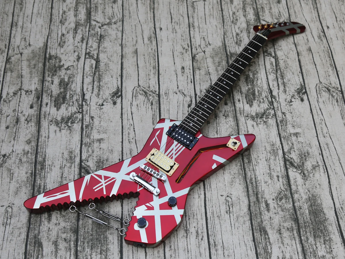 

Eddie Van Halen Striped Shark Silver/METALIC Electric Guitar IBZ Explor