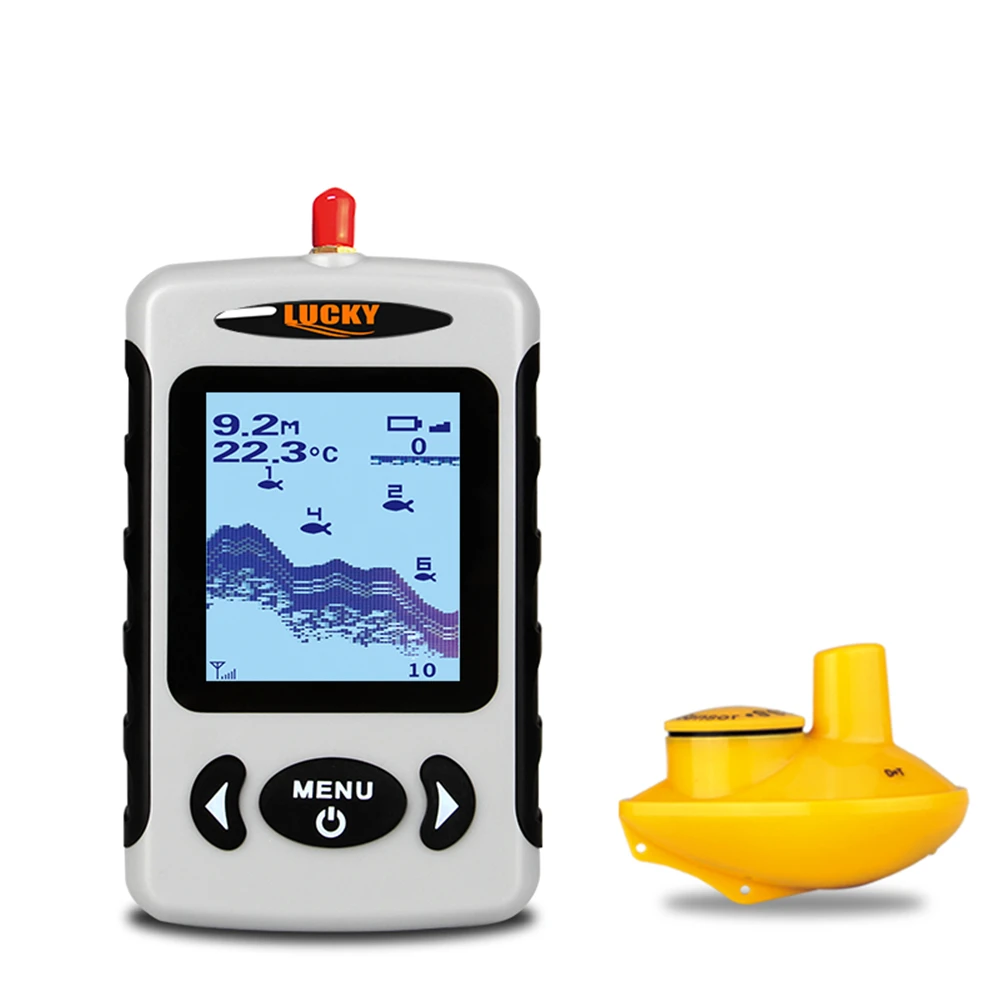 

Finder Sounder Waterproof Lucky Echo Wireless English/russian 125khz Rechargeable Sonar Fishfinders Menu Fish Fishing