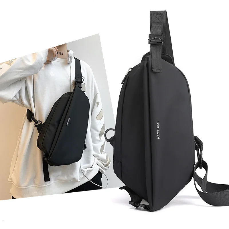 New Fashion Men's Large Capacity Simple Chest Bag Fashion Leisure One Shoulder Bag Multi Function Waterproof Shoulder Bag
