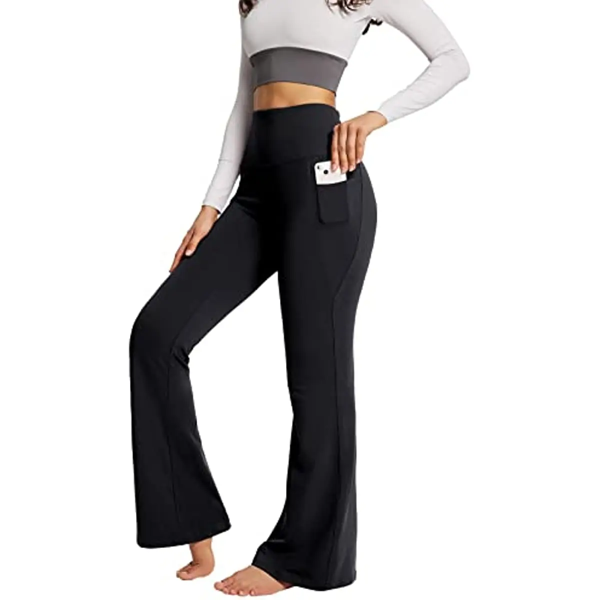 

Женские расклешенные брюки с карманами BALEAF, эластичные леггинсы с высокой талией для тренировок и занятий йогой