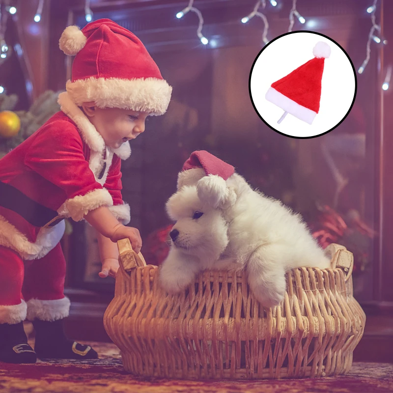 Тематическая Шапка Для Собаки Счастливого Рождества С Принтом Собака И Кошка