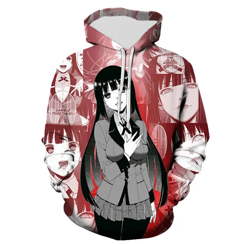 

New Fashion Boy Girl Kids Kakegurui Long Sleeve Sweatshirts 3D Printed Hoodies Pullover Men Women Children Streetwear Jacket