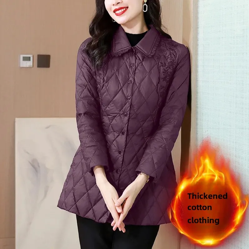 Высококачественное возрастное хлопковое пальто для мам среднего возраста в