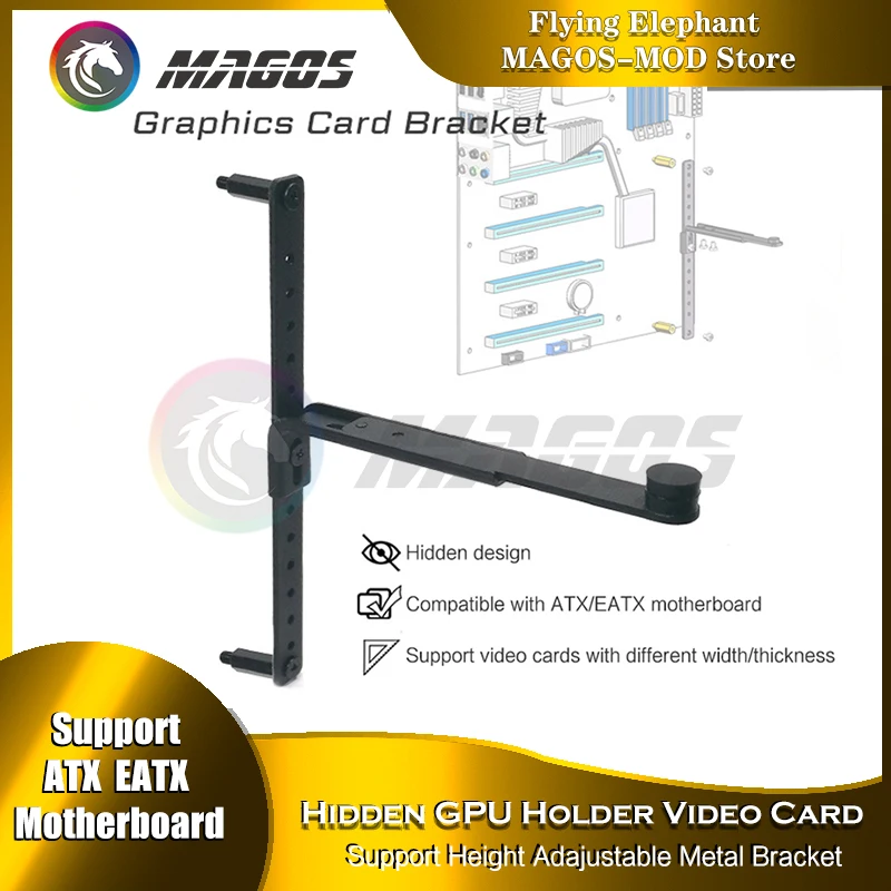

Кронштейн для графического процессора компьютера, скрытый стиль, ATX/satx Mobo, используется металлическая графика