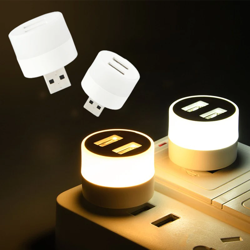 

USB Plug Mini Lamp Mobile Power Charging USB Small Book LED Lamps Student Eye Protection Reading Stationary Small Night Light