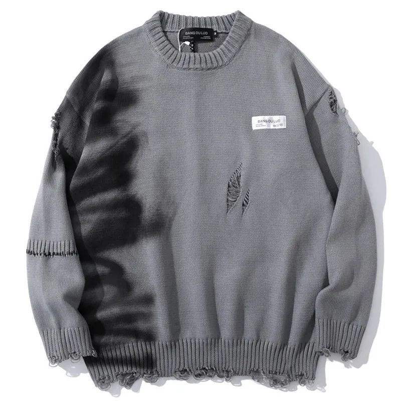 

2023 Harajuku Knitted Sweaters Men Hip Hop Punk Gothic Vintage Die Tye Oversized Pullover Women Autumn Streetwear Korean Rock