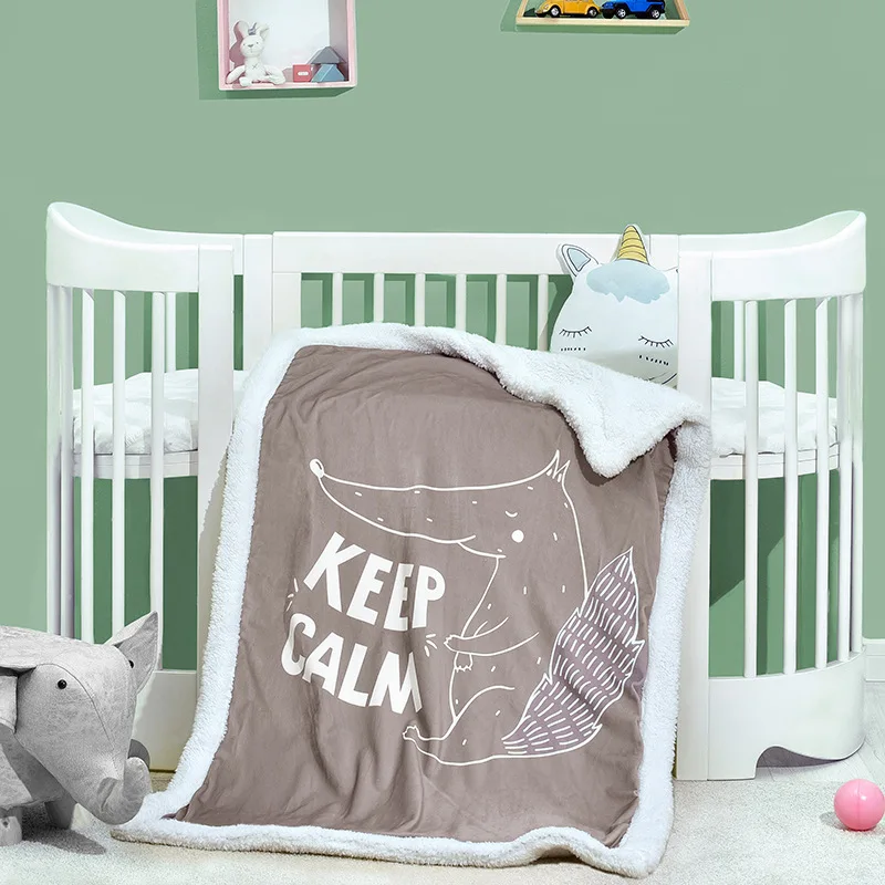 

Baby Double-layer Thick Blankets Newborn Velvet Thickening Comfort Cotton Swaddle Wrap Quilt Kids Stroller Blanket For Babies