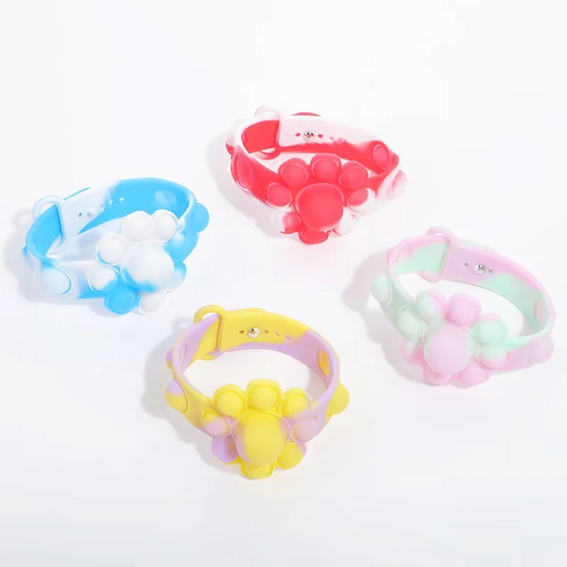 

Pop It Wristband Kawaii Fidget Toys Children Sensory Anti-Stress Relieve Autism Soft Squishy Squeeze Decompression Toy for Kids