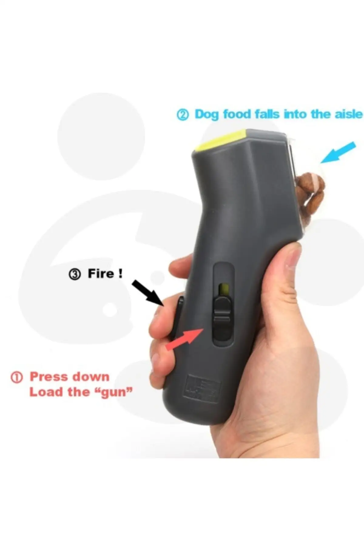 Пистолет для упражнений стрельбы пищевыми продуктами собак и кошек простой в