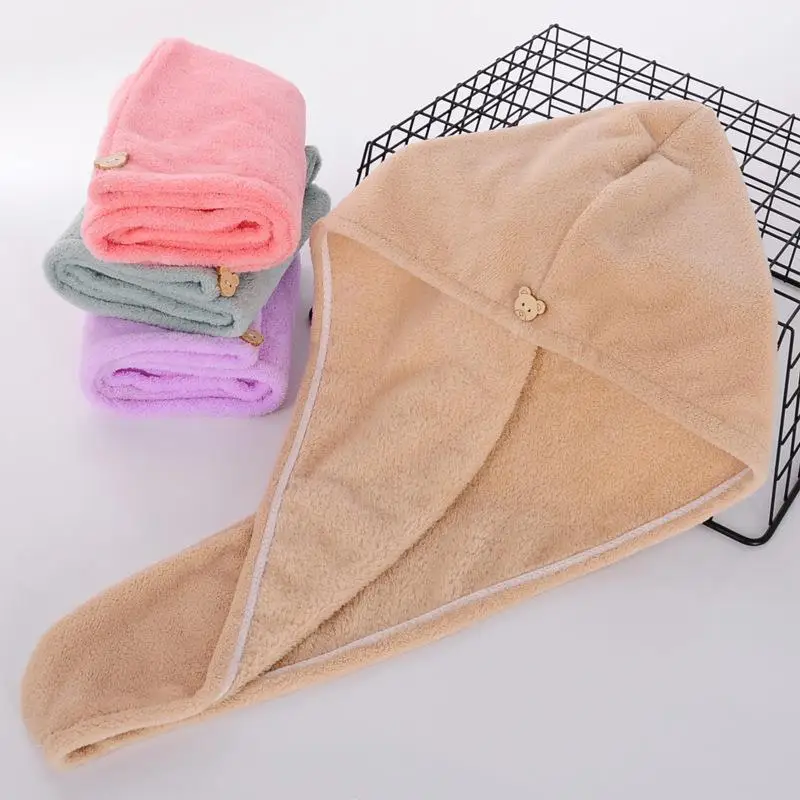 

Коралловый бархат, супервпитывающая ткань, уход за волосами шапочка Wrap, быстросохнущая обертка для волос для женщин, аксессуары для ванной ...