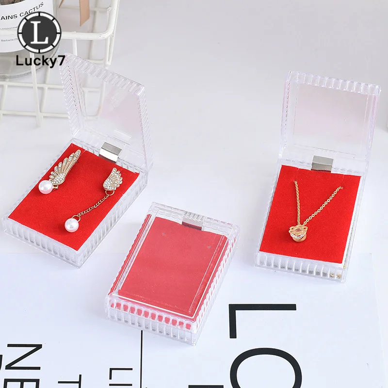 Acrylic Necklace Box Clear Plastic Stud Earring Pendant Jewelry Box Packaging Box Jewelry Box Organizer