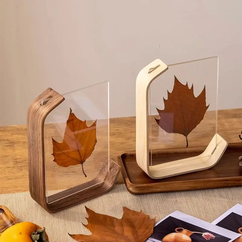 

Premium Black Walnut Acrylic Transparent Set Table Photo Frame Ins Minimalist Style Home Living Room Bedroom Desktop Photo Frame